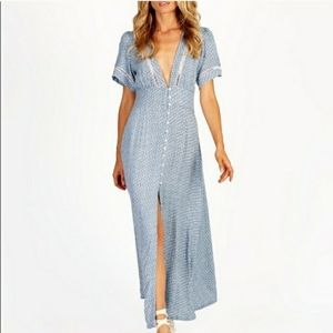 Cleobella Valentina Maxi Dress Blue Floral - Large